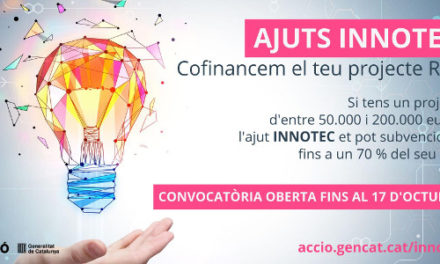 Oberta la convocatòria dels ajuts INNOTEC, per a projectes d’R+D conjunts d’empreses catalanes amb desenvolupadors de tecnologia públics acreditats TECNIO
